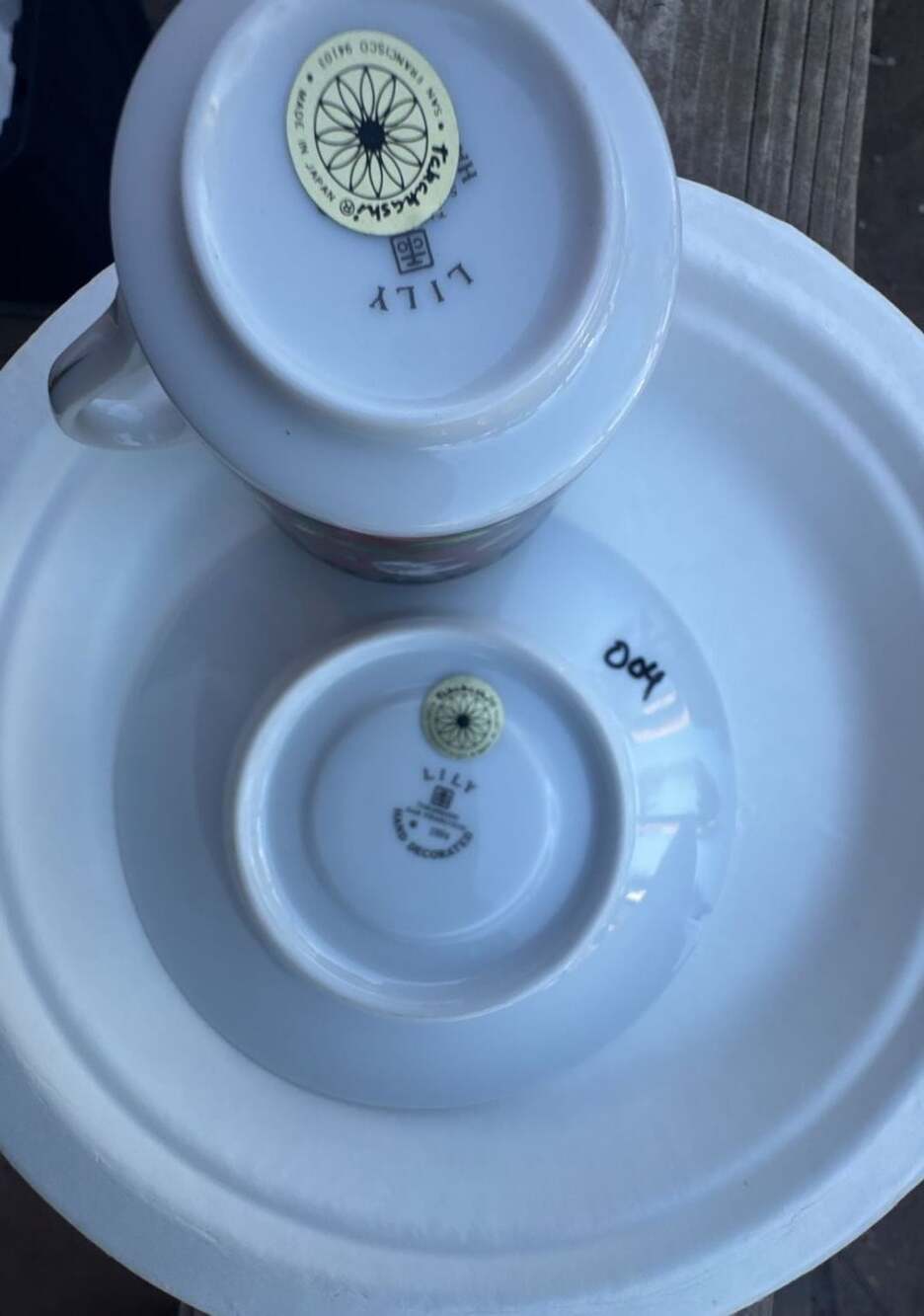 Takahashi San Francisco Lily 1994 Hand Decorated Cup and Saucer Set